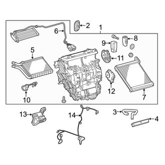 Toyota OE - Air Conditioner & Heater - Evaporator & Heater Components (With Climate Control)
