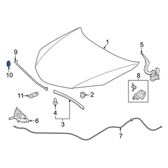 Toyota OE - Hood Prop Rod Grommet