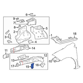 Toyota OE - Front Left Fender Closing Plate