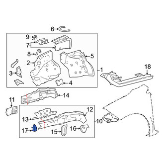 Toyota OE - Front Left Bumper Impact Bar Bracket