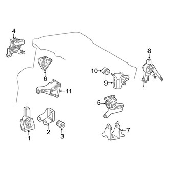 Toyota OE - Engine / Transaxle - Engine & Transmission Mounting (Manual Top), (1.8L Standard Tr)