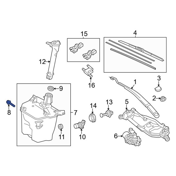 Washer Fluid Reservoir Bolt