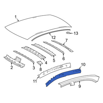Toyota OE - Left Roof Side Rail Reinforcement