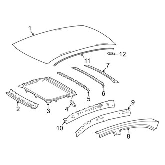 Toyota OE - Roof - Exterior Trim (With Sunroof)