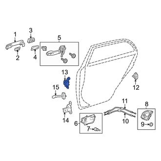 Toyota OE - Rear Right Upper Door Hinge