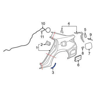 Toyota OE - Rear Left Stone Guard