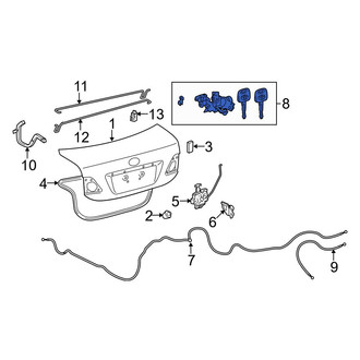 Toyota OE - Rear Trunk Lock Cylinder and Key
