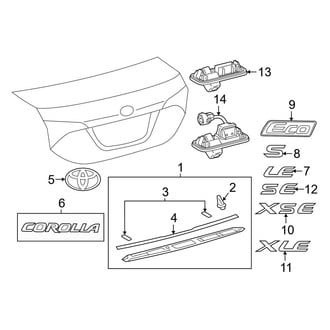 Toyota OE - Trunk Lid - Exterior Trim