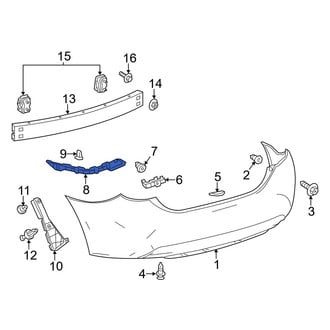 Toyota OE - Rear Left Bumper Cover Support Rail