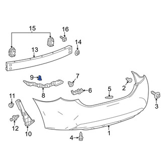 Toyota OE - Rear Bumper Cover Bracket
