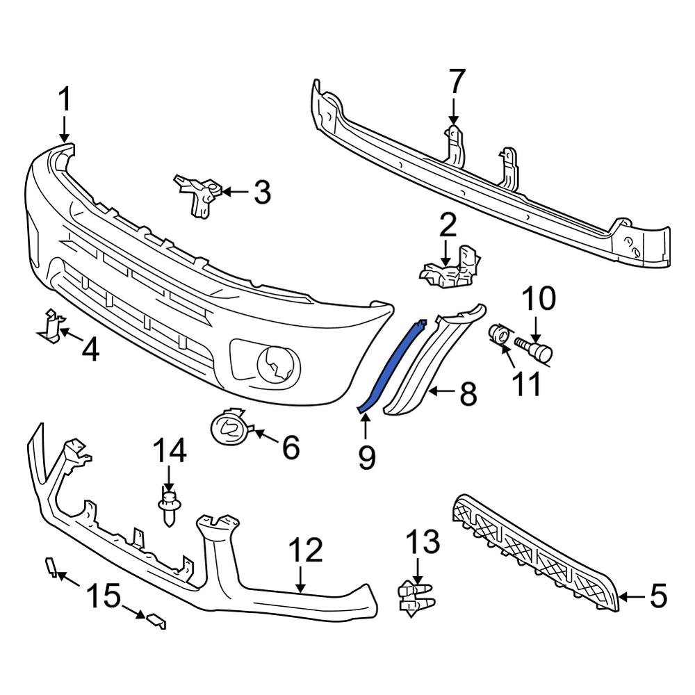 Toyota OE 5385142100B0 Front Bumper Trim