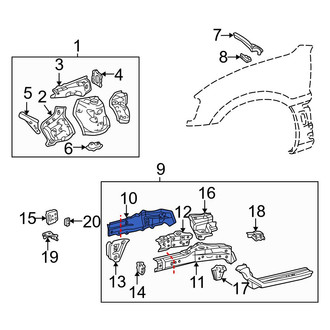 Toyota OE - Front Right Outer Frame Side Member