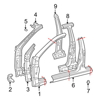 Toyota OE - Pillars, Rocker & Floor - Center Pillar (Gas)