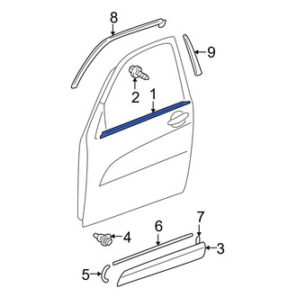 Toyota OE - Front Right Outer Door Window Belt Weatherstrip