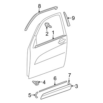 Toyota OE - Front Door - Exterior Trim (Gas)