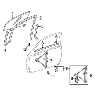 Toyota OE - Front Door - Glass & Hardware (Gas)
