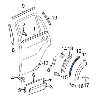 Toyota OE - Front Right Rearward Wheel Arch Molding Seal