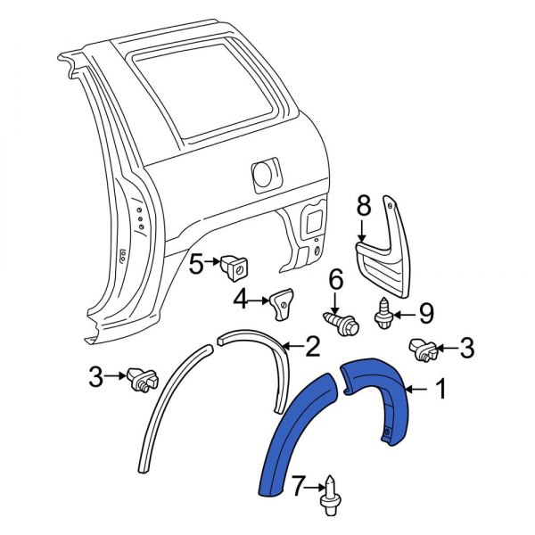 Toyota OE 7561242080C0 Front Left Fender Flare
