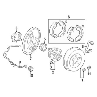 Toyota OE - Rear Suspension - Brake Components (AWD Gas)