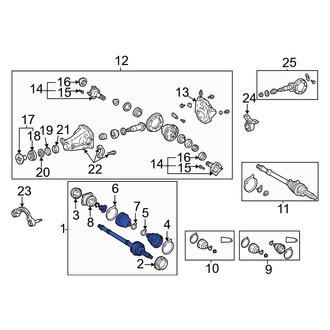 Toyota OE - Rear Right CV Axle Assembly