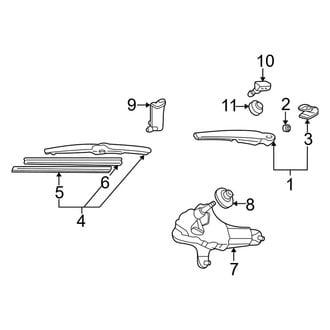 Toyota OE - Back Door - Wiper & Washer Components (Gas)