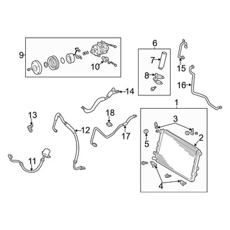 Toyota OE - Air Conditioner & Heater - Condenser, Compressor & Lines (W/O Rear A/C)