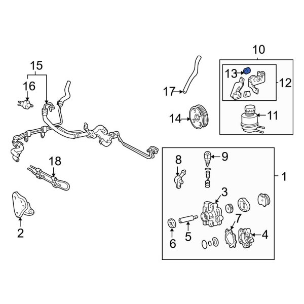 Power Steering Pump Reservoir Bracket