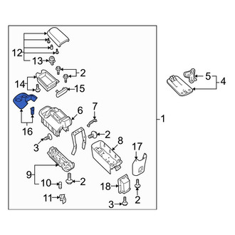 Toyota OE - Rear Console Cup Holder