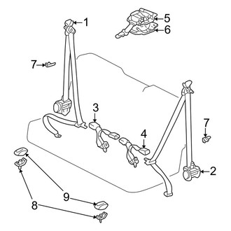 Toyota OE - Restraint Systems - Rear Seat Belts (3rd Row Seat)