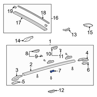 Toyota OE - Inner Roof Luggage Carrier Side Rail Bracket