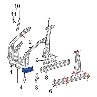 Toyota OE - Left Lower Body A-Pillar Reinforcement