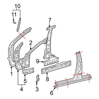 Toyota OE - Pillars, Rocker & Floor - Center Pillar & Rocker