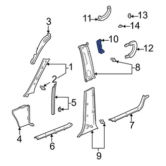 Toyota OE - Left Body B-Pillar Trim Panel Insert