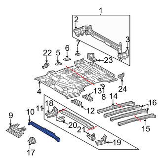 Toyota OE - Rear Floor Pan Crossmember