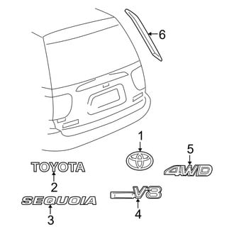 Toyota OE - Lift Gate - Exterior Trim