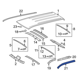 Toyota OE - Left Outer Roof Side Rail