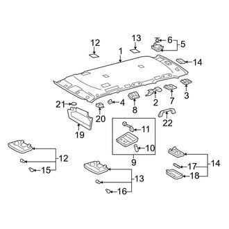 Toyota OE - Roof - Interior Trim (W/O Sunroof, W/O Overhead Console)