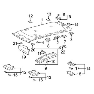 Toyota OE - Roof - Interior Trim (W/O Sunroof, With Overhead Console)