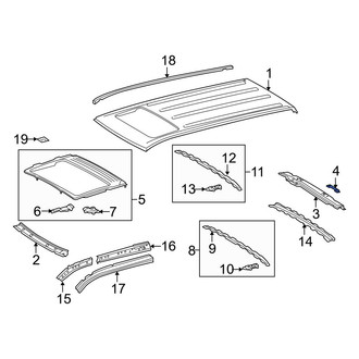 Toyota OE - Rear Left Roof Panel Reinforcement Bracket