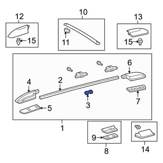 Toyota OE - Rear Left Roof Luggage Carrier Side Rail Bracket