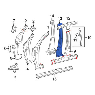 Toyota OE - Right Body B-Pillar Reinforcement