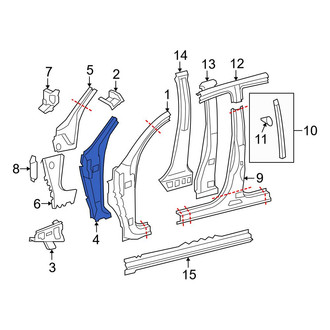 Toyota OE - Left Body A-Pillar Reinforcement
