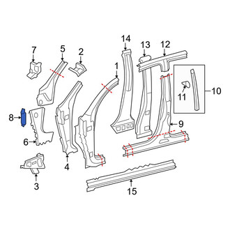 Toyota OE - Right Body A-Pillar Reinforcement