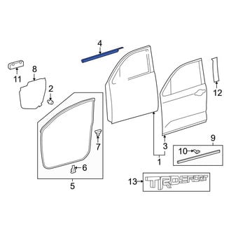 Toyota OE - Front Left Door Belt Molding