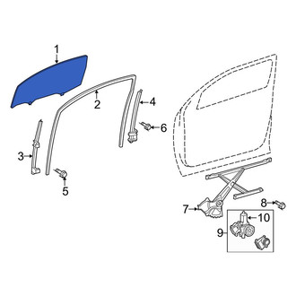 Toyota OE - Rear Right Door Glass