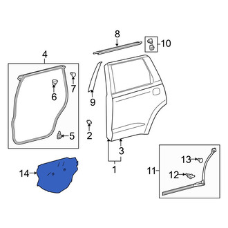 Toyota OE - Rear Left Door Water Deflector