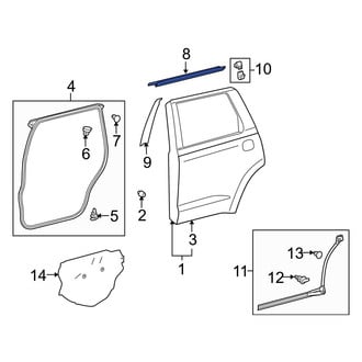 Toyota OE - Rear Right Door Belt Molding