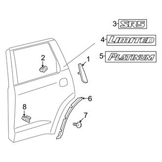 Toyota OE - Rear Door - Exterior Trim