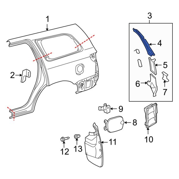 Quarter Panel Gutter