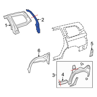 Toyota OE - Left Inner Body D-Pillar Reinforcement